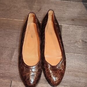 Ralph Lauren Dark Brown Leather Flats